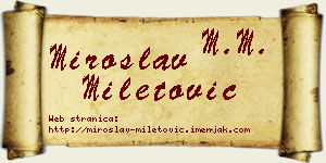 Miroslav Miletović vizit kartica